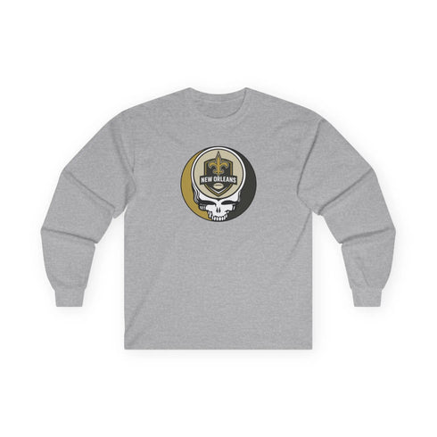 Grateful Dead - New Orleans Saints Stealie Ultra Cotton Long Sleeve Tee - StealieShop